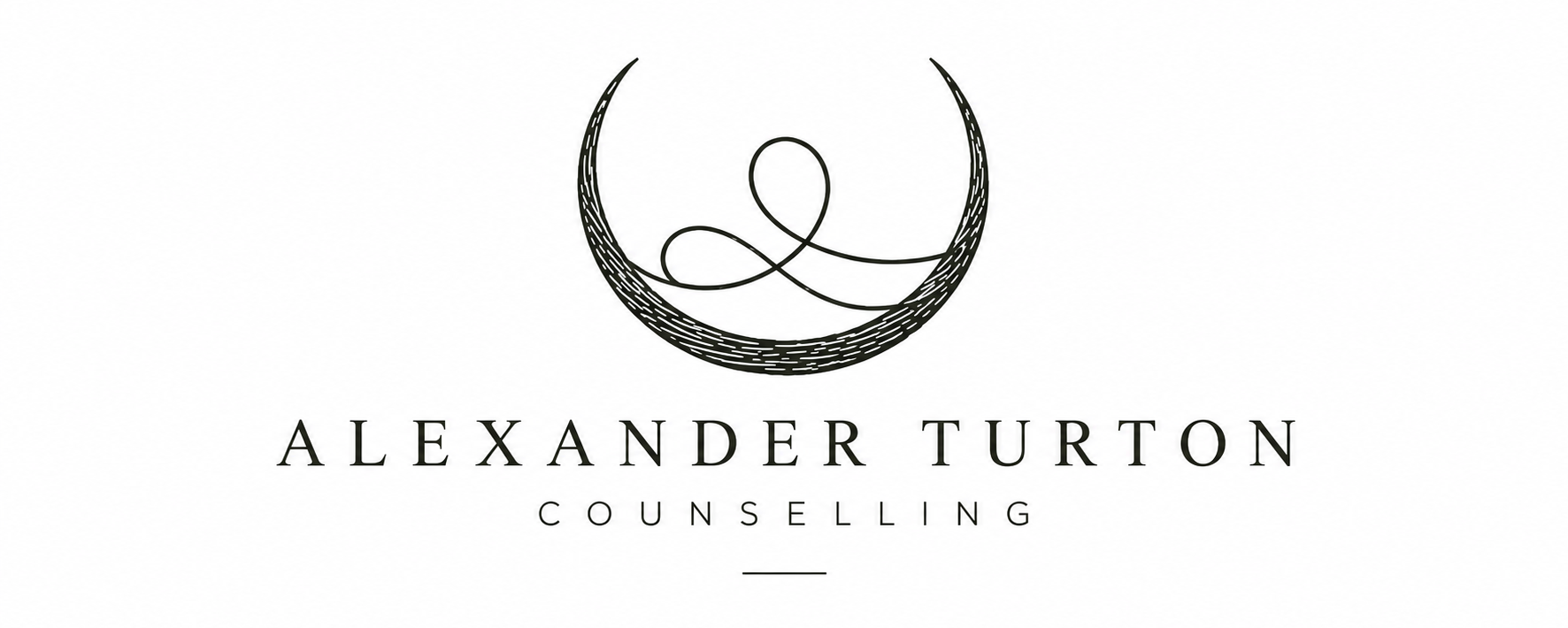 Alexander Turton Counselling Logo (a bowl with a line)